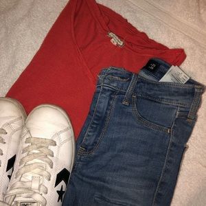 Orange baggy short sleeve